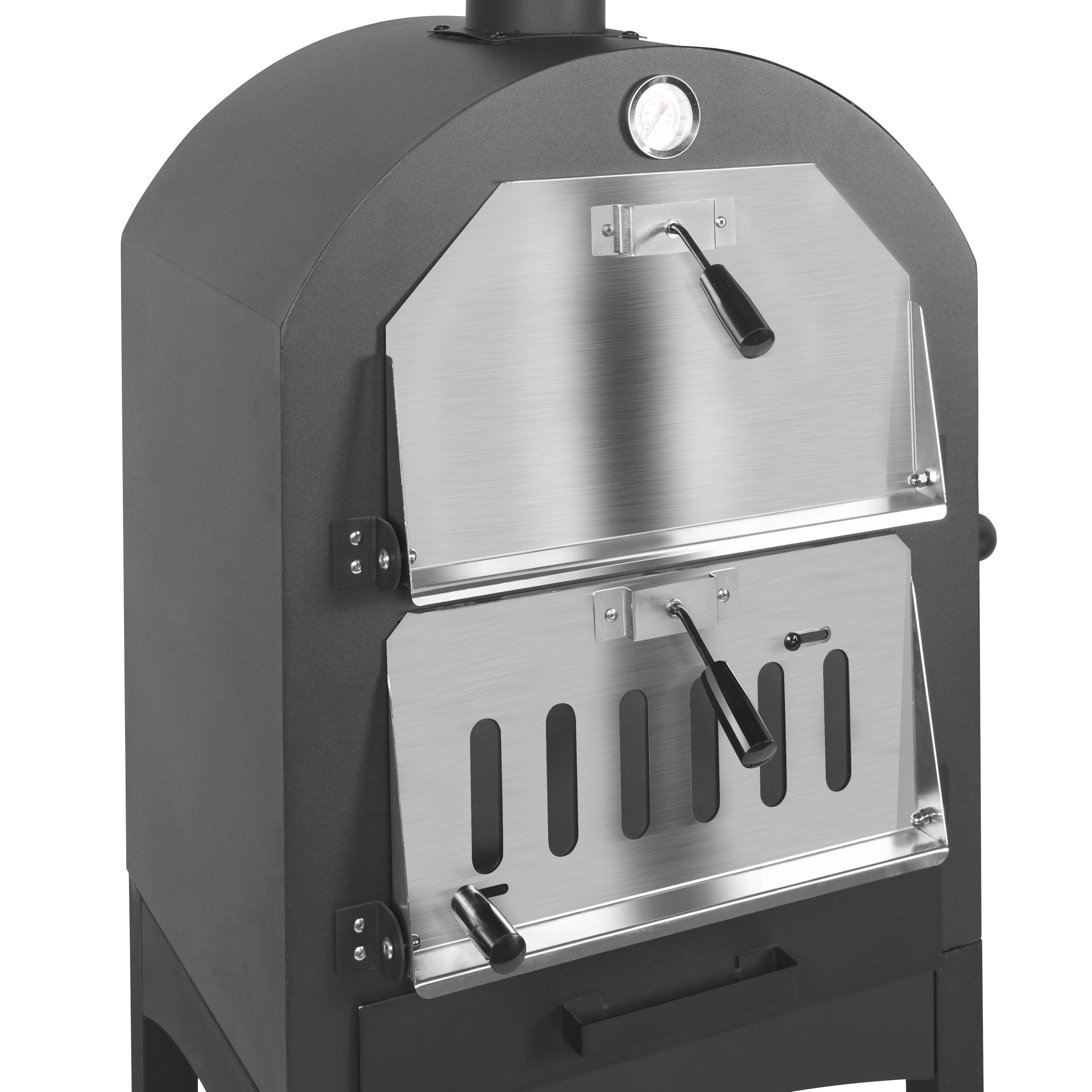Outdoor pizza maker oven portable stainless steel metal BBQ grill wood fire oven with pizza stone shovel and free cover