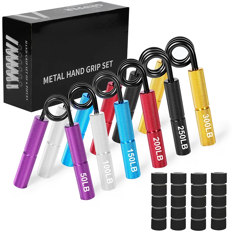 profession 6 Pack Non-slip firm and strong Metal Hand Grip Strengthener set Strength Trainer for Hand Exercisers