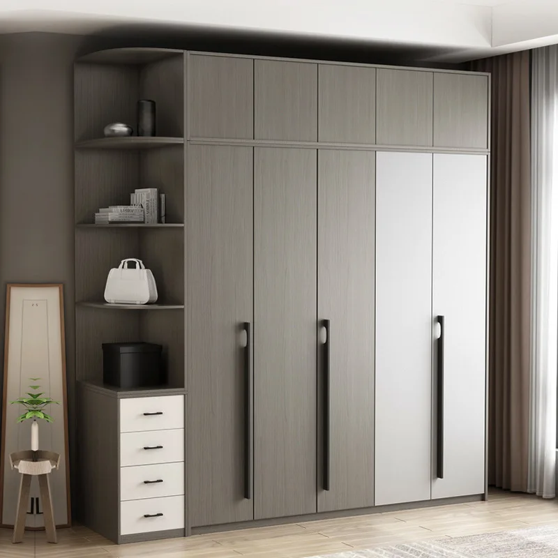 Free design Furniture high quality custom made 5 doors plywood wooden wardrobe storage cabinet closet modern bedroom wardrobes