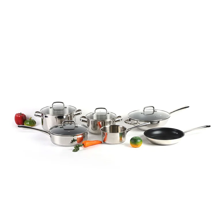 Pot set stainless steel 6 piece  cookware sets nonstick cooking pot stainless steel hot pot casserole set