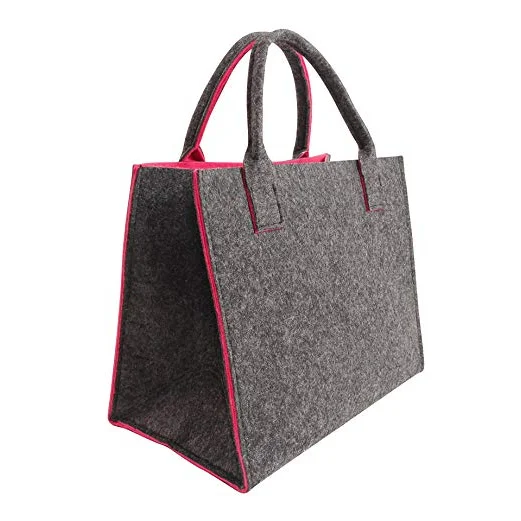 Promotion Reusable Felt Bag 3mm Eco-friendly Felt Foods Delivery Custom Large Firewood Basket Handbag Shopping Tote Bag