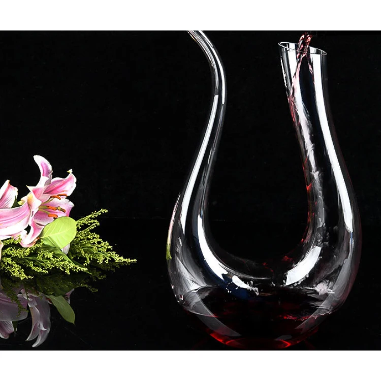 1500ml 47oz U Shape Wine Glasses Decanter Amazon Top Seller Lead Free Wholesale Clear Crystal Wine Glass Wine Decanter