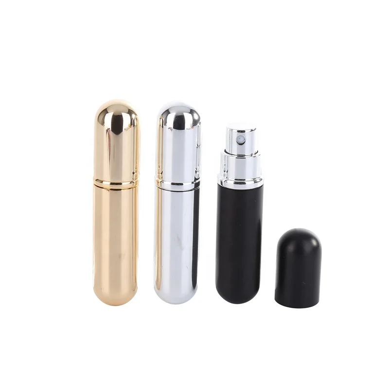 Hot Sale Travel Size Lipstick Perfume Tube 5ml Mini Refillable Empty Atomizer Pump Aluminum Perfume Spray Bottle