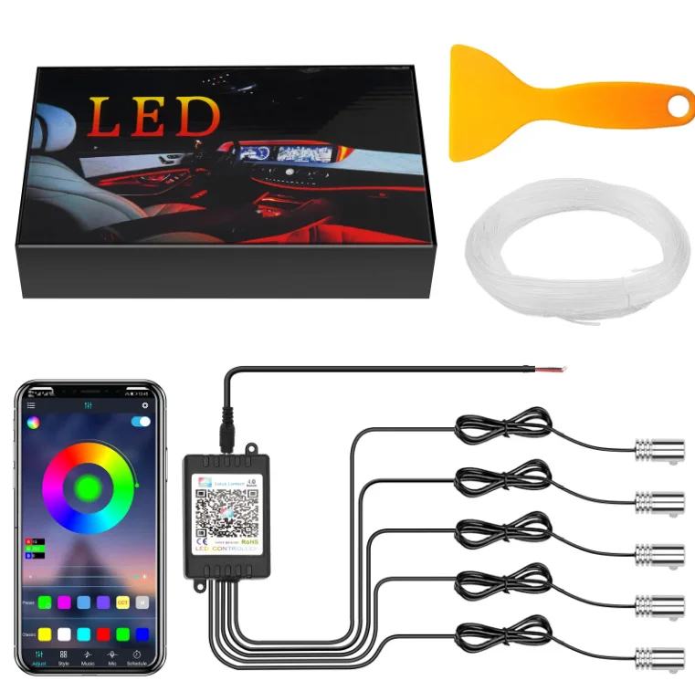 Factory Direct Sales 5 in 1 kit Universal Car Atmosphere Ambient Light Lamp