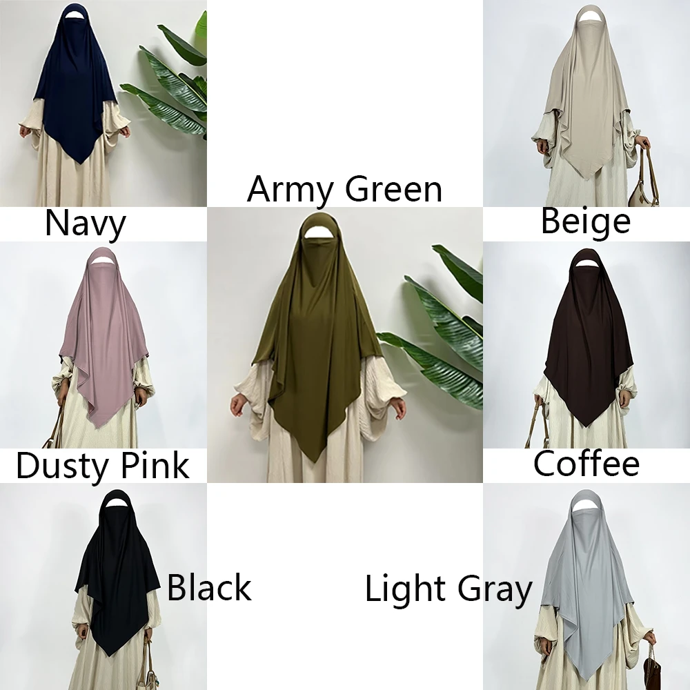 Premium Jersey Khimar EID Ramadan Muslim Women Modest Prayer Long Scarf Wholesale Islamic Clothing High Quality Stretchy Hijab