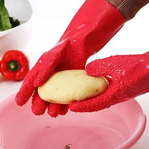 1 Pair Waterproof Quick Peeling Tater Mitts Potato Scrubbing Gloves Vegetable Cleaning Tools