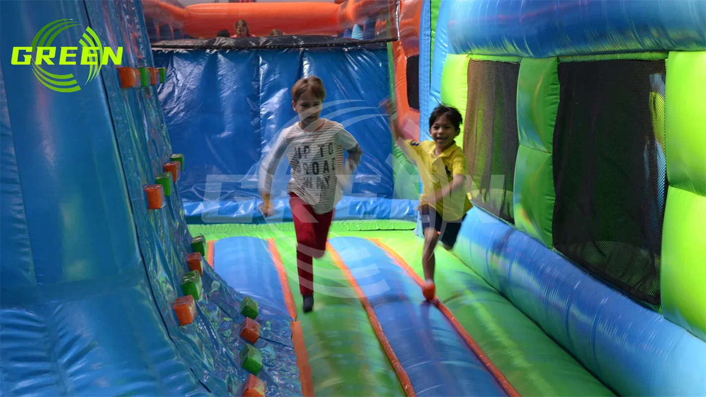 Commercial Kids Outdoor Indoor Amusement Cartoon Bouncy Jumper Inflatable Playground Equipment City Obstacle Trampoline Park