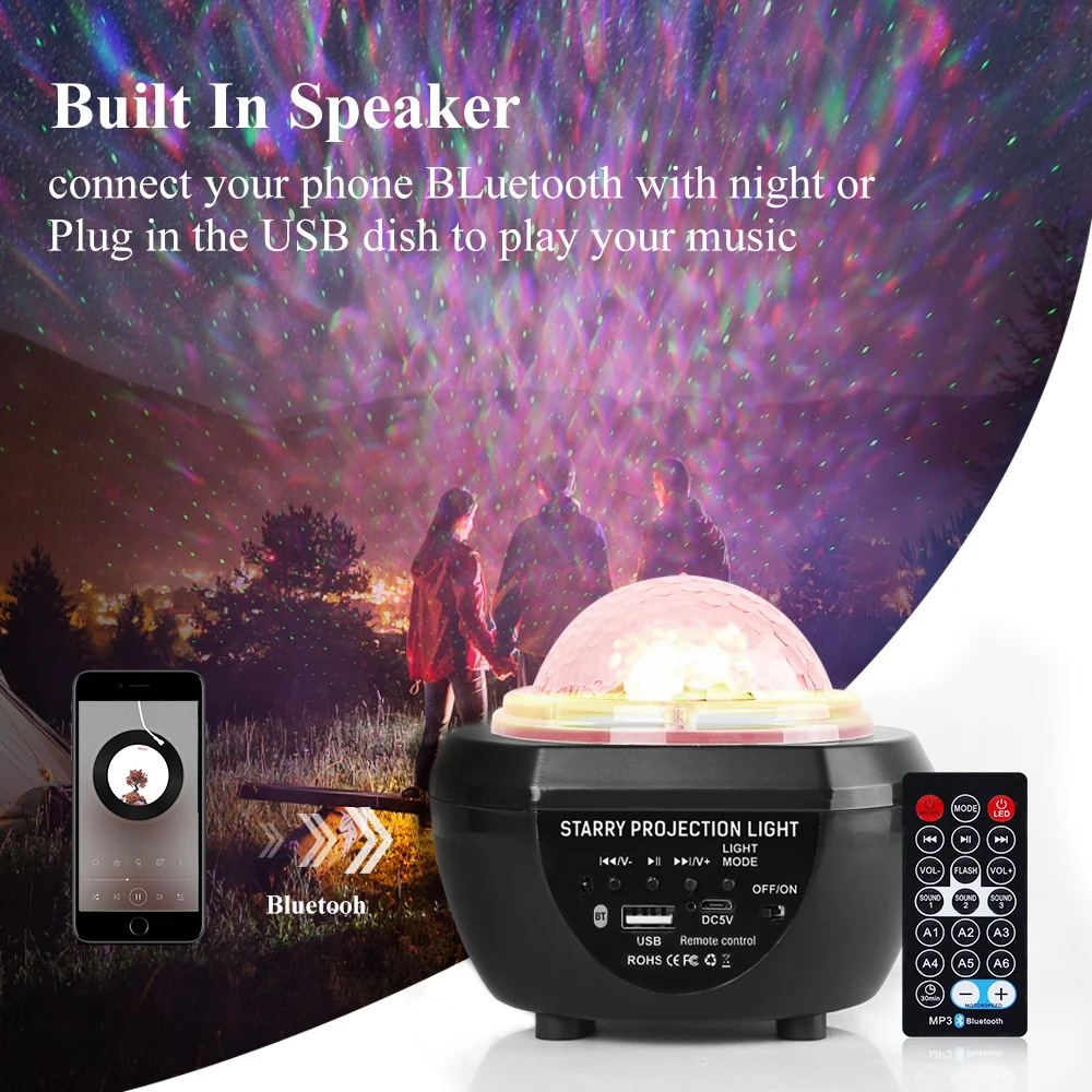  Проектор Galaxy Star детский ночник RGB красочный умный лунный небула звездное небо Звездный Галактический проектор для