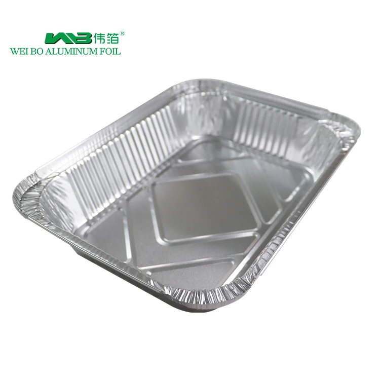 High Temperature Resistant Aluminum Foil Barbecue Tray Takeaway Food Container Rectangle Grill Tin Foil Pans