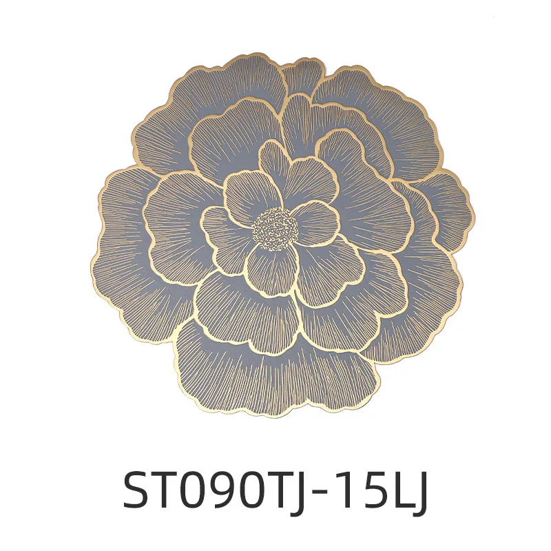 2024 Rose With Bottom PVC Placemat Non-Slip Coasters Flower Case Creative Decoration For Home Hotel Table