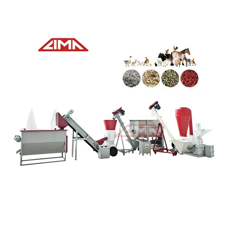 LIMA 55kw Mini Chicken Cattle Fish Feed Production Line With High Quality Automatic Poultry And Livestock Feed Production Line