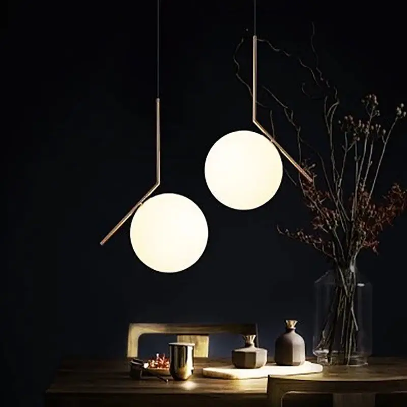 Nordic glass ball LED chandelier restaurant bedroom glass chandelier factory wholesale