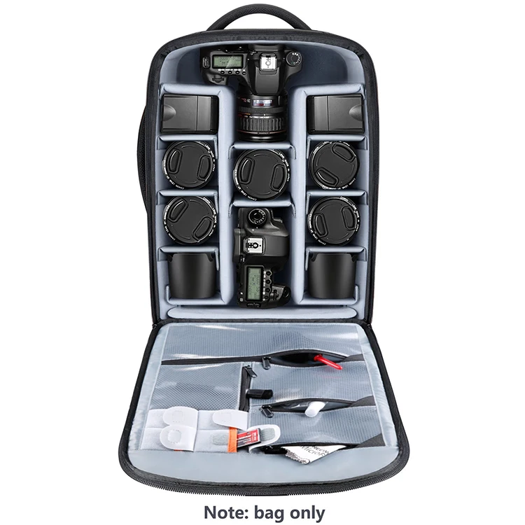 Convertible Wheeled Camera Backpack Luggage Trolley Tool Bag Case with Double Bar Anti-shock Detachable Padded Waterproof  Bag