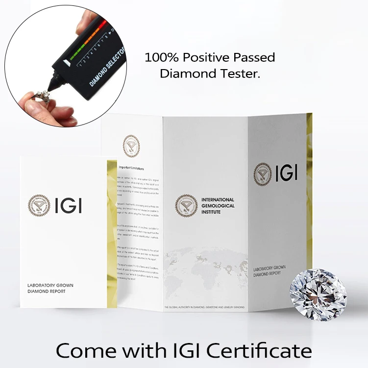 Luxury Wedding Ring Engagement Rings Lab Grown Diamond 1 Carat DEF VS1 HPHT CVD 10k 14k 750 Gold Jewelry Rings for Women