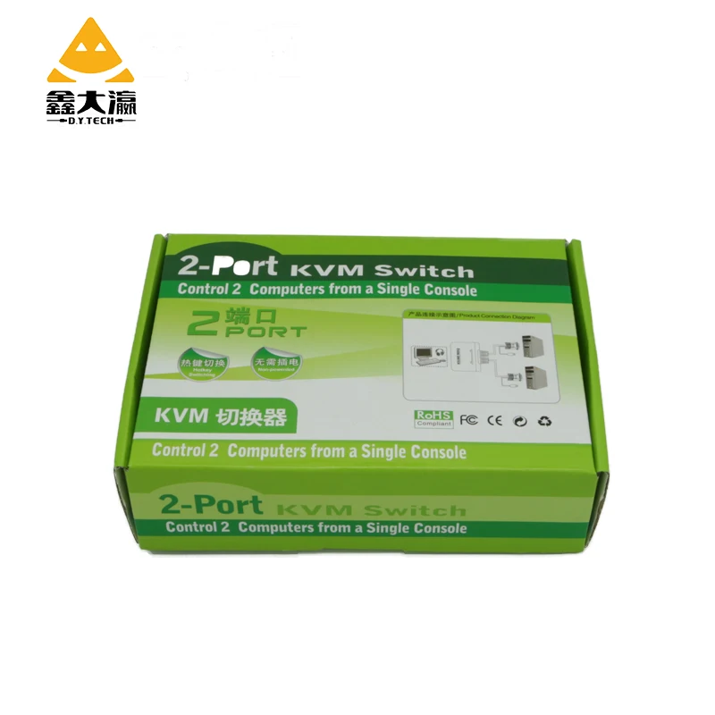 
TXR 2 Port USB VGA Cable KVM Switch with Audio sync& fast switching& Remote Port Selector 