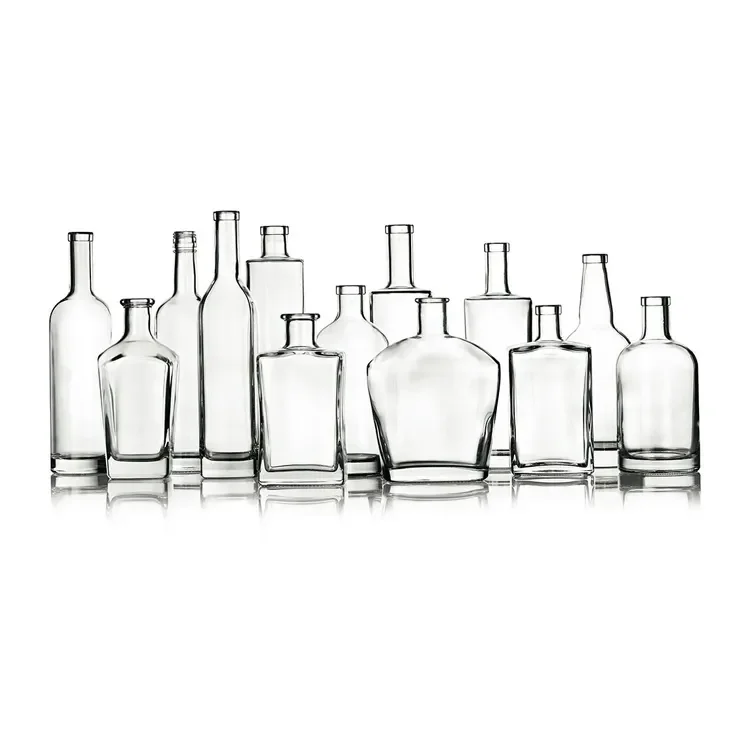 Wholesale 750ml 500ml 375ml Oslo Vodka Spirit Gin Rum Glass Liquor Bottle With Cork