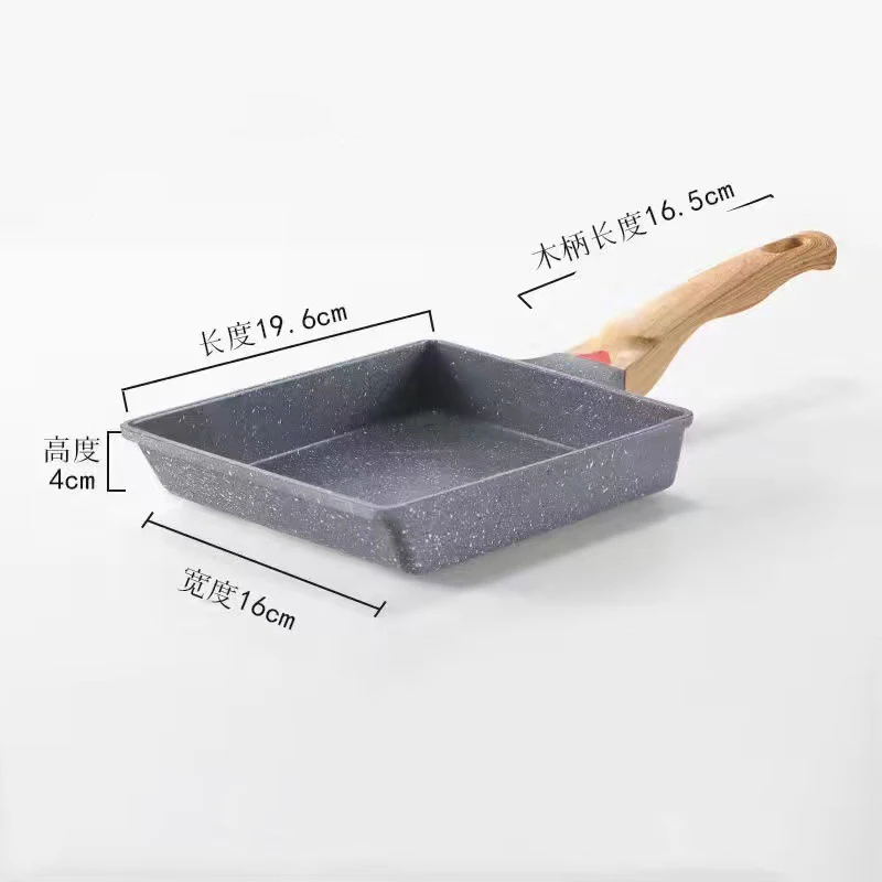 Factory Wholesale High Quality Aluminum Alloy Frying Pan, Square Multi-function Pot Cookware