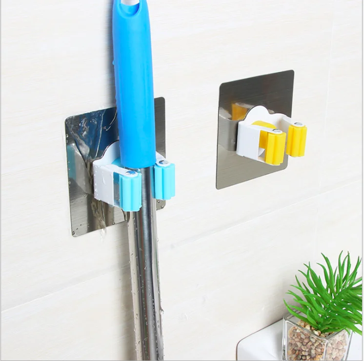 Versatile Home Garden StorageSelf Adhesive Wall Mount Cleaning Tool Organizer Broom Mop Holder Mop Clip
