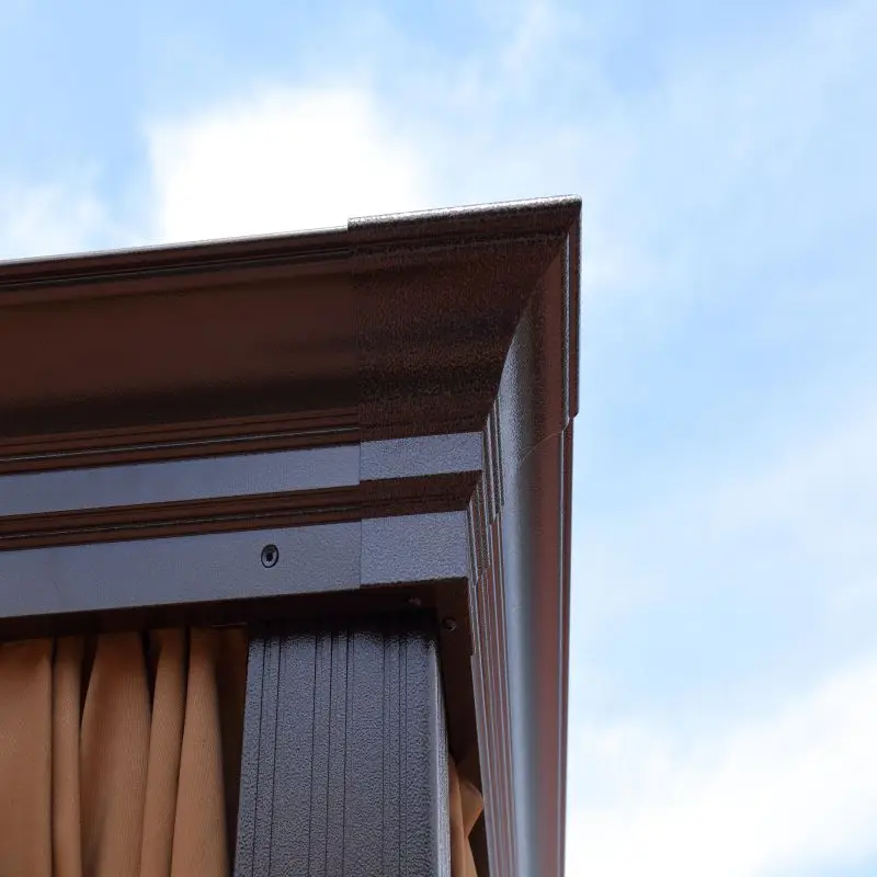 High Quality 3x4 Luxury Patio Lawn Garden Outdoor Metal Pavilion Pergola Waterproof With Steel Hardtop Roof Gazebo