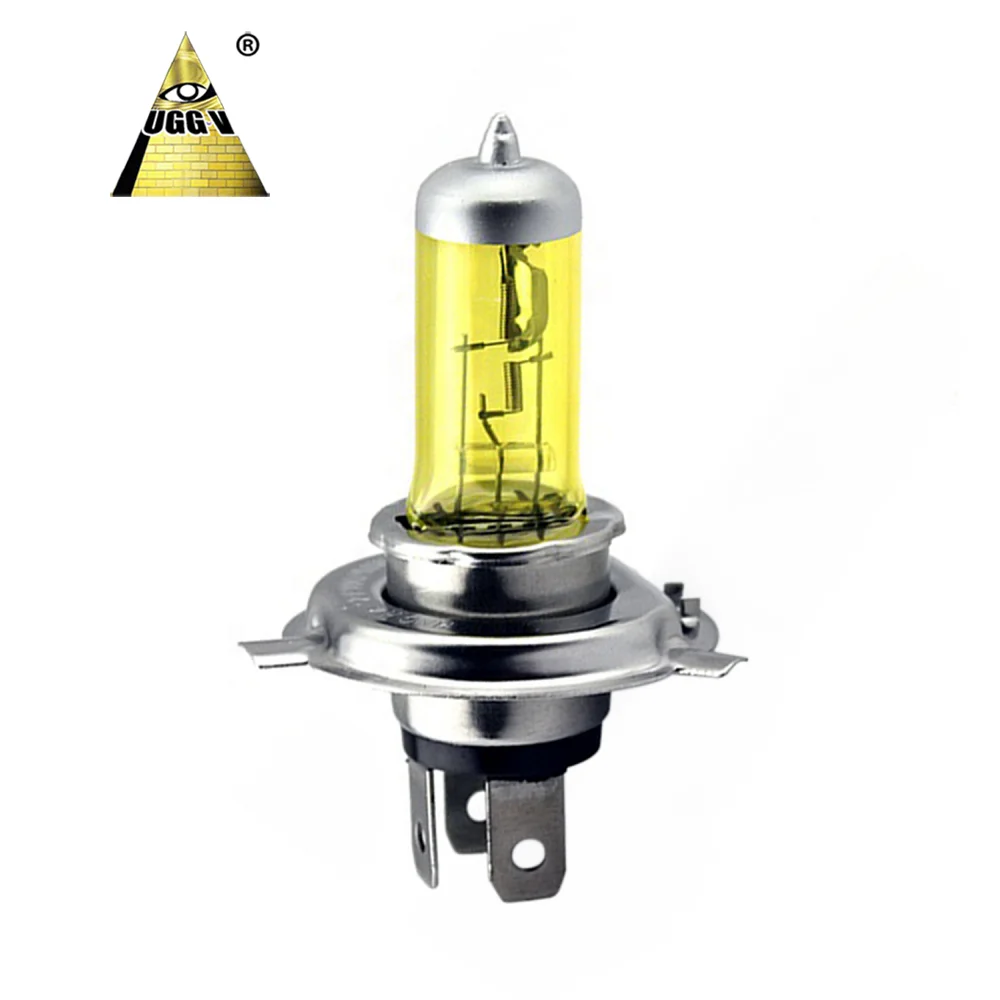 EV CAR 12V/24V CE Certified Auto Lighting System DC12V55W 100W Yellow H4 Bulb Halogen Lamp for Car Headlight 3000K