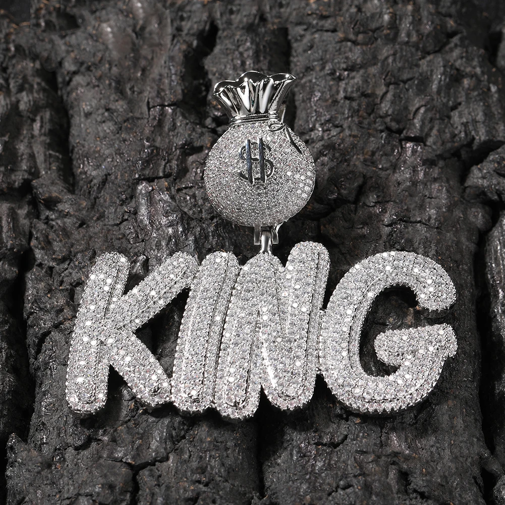 New Custom Name Dollars Hook Name Necklace Fat body Font Letter Pendant Connected Letter Fashion Women Man Jewelry