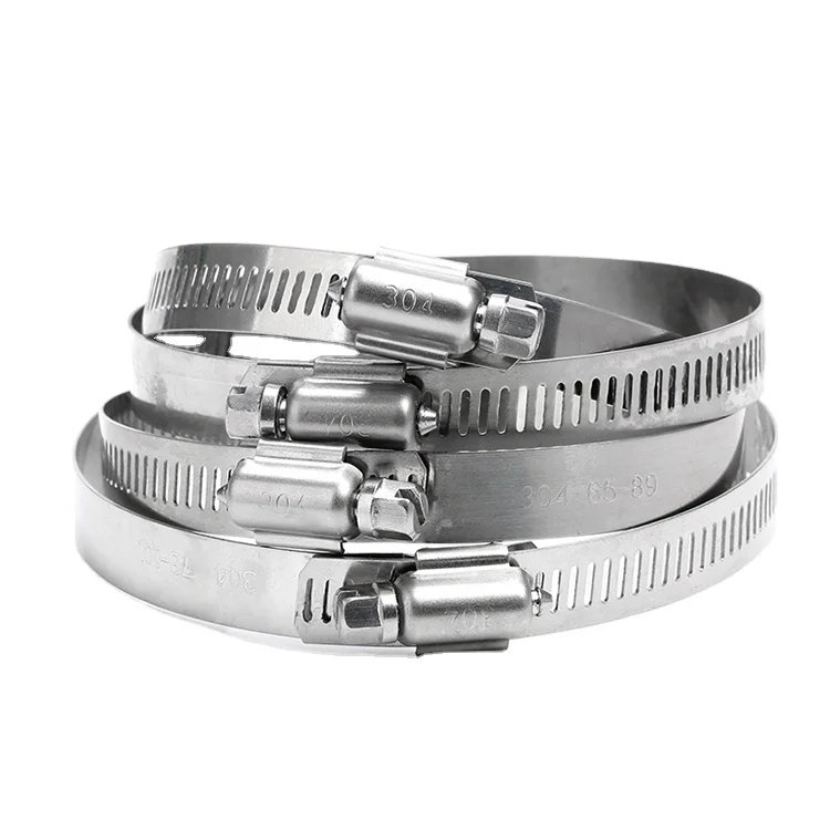 SS304 Perforated Band Worm Drive Hose Clamp W4 American Type Hose Pipe Clamp with Screw