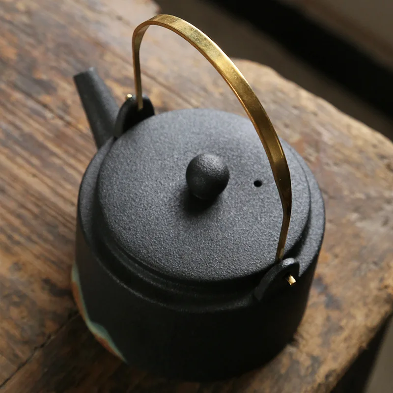 Необработанный керамический чайник в японском стиле мини для пивоварения винтажные чайные горшки ручная роспись маленький Глиняный Чайник