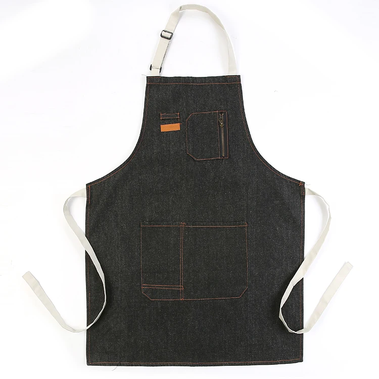 High quality barber cooking hairdressing denim cotton polyester aprons wholesale