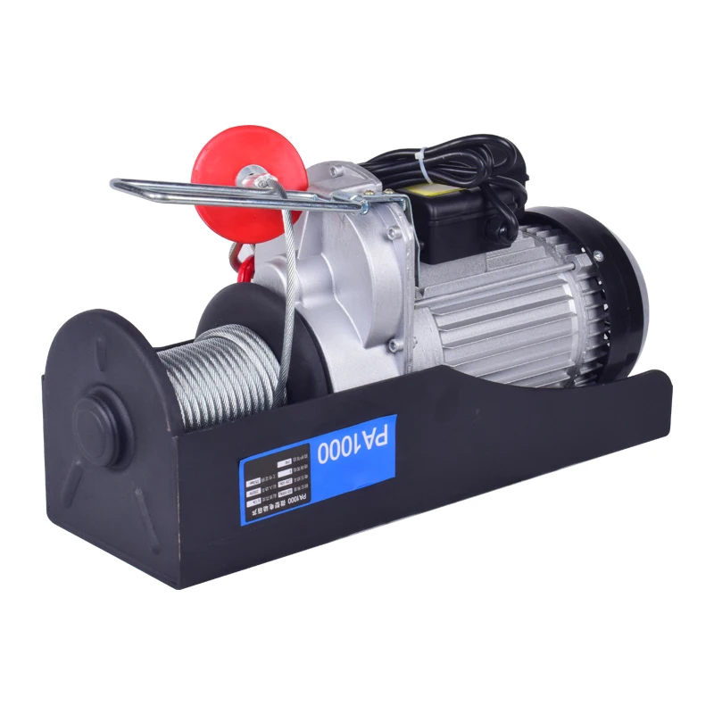 Single phase 230v portable pa 1000 kg mini electric wire rope hoist winch