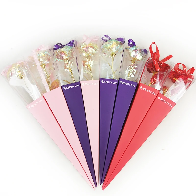 2022 Hot Sale Plated Rose 24K Gold foil Galaxy Eternal  Preserved Rose Flower Promotional gifts