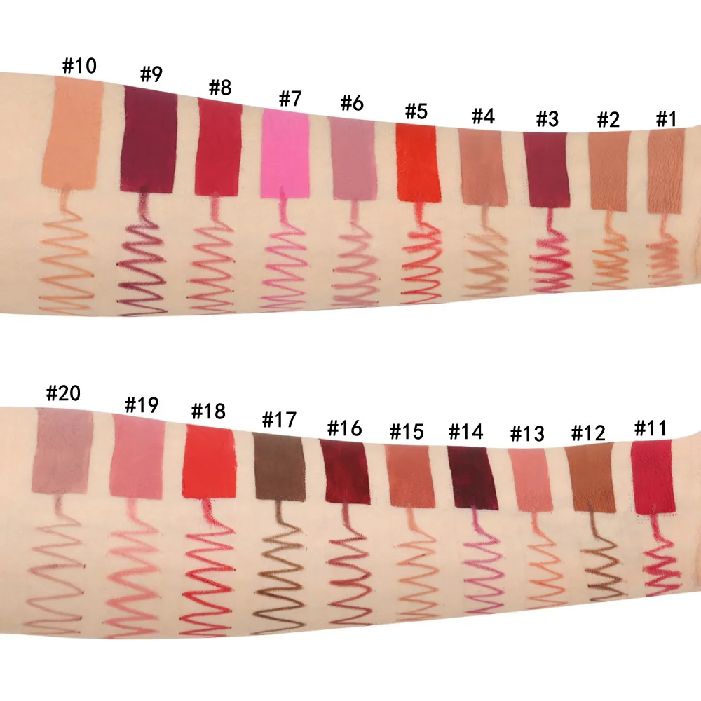 2Pcs Lipstick And Lip Liner Set Multicolor 20Color Lip Liner Creamy Waterproof Private Label Lips Gloss Matte