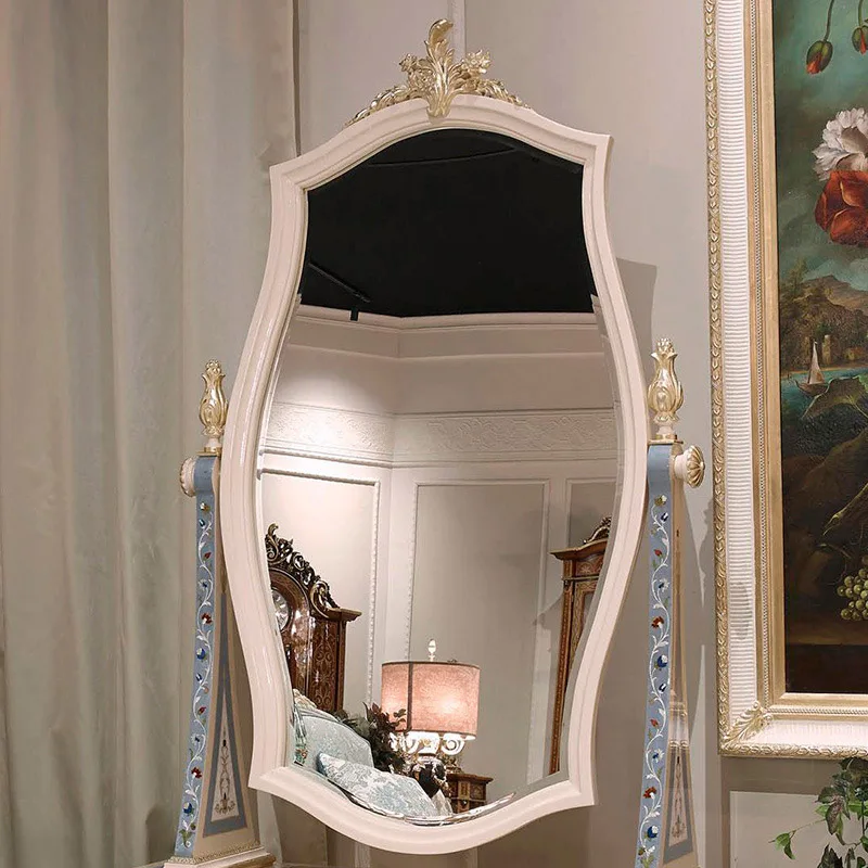 OEM Promotion European  Royal Wooden Dresser Full Length Mirror Wooden Mirror Jewelry Cabinet Painting Full Wall Mirror