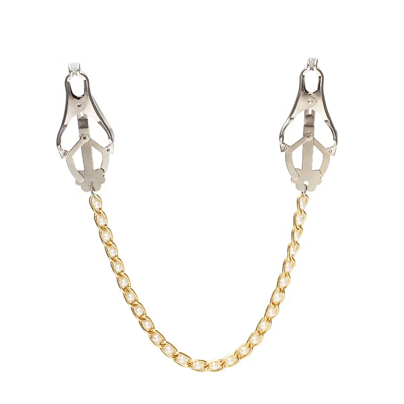 Roleplay BDSM Bondage Gear Nipple Clamp Sex Restraint Breast Clamps Decoration Chain linked Clover Clamps for Fun Play times