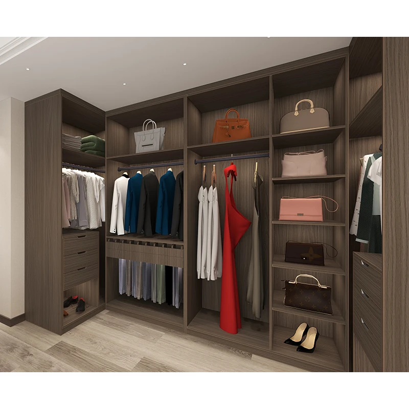 Best quality durable wood walk in closet furniture walk in wardrobe cupboard closets for room