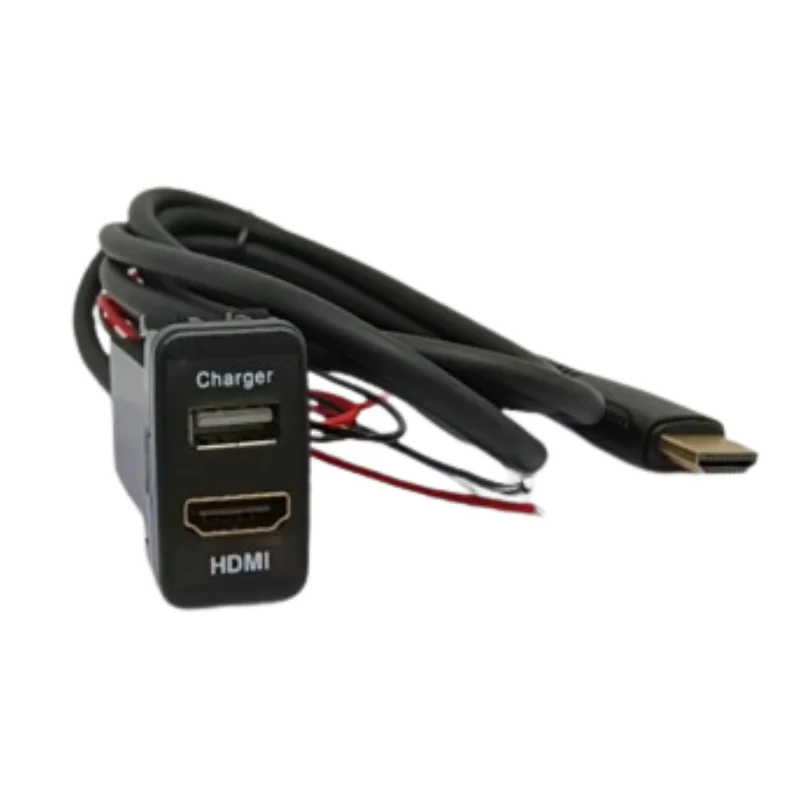 12V Dual Usb Blue Led Car Boat Marine Socket Electric Vehicle Usb Quick Charge Socket With Hdmi Adapter