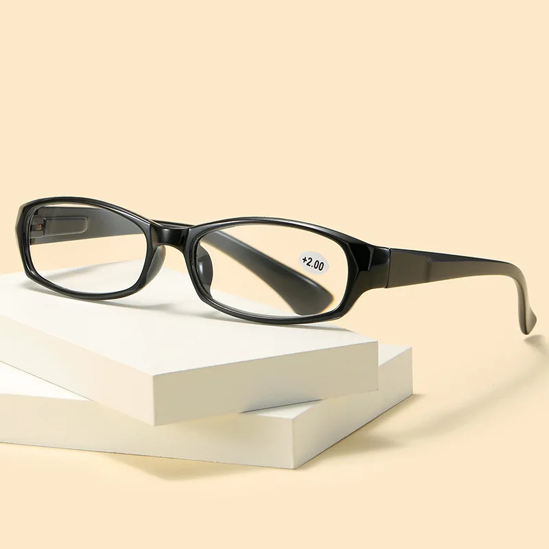 2023 New Classic Cheap Portable Small Plastic Black Classic  Reading Glasses with Comfort Spring Hinges for Women and Men