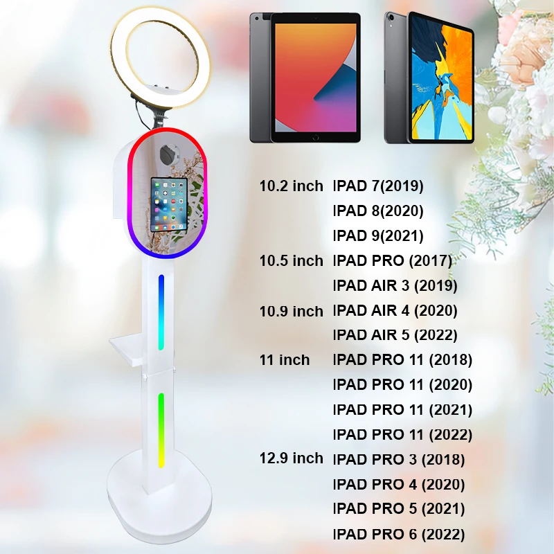 Оптовая продажа новинка Ipad Dslr фотобудка с овальным волшебным зеркалом дешевая цена 12 9 'Ipad Selfie Photo Booth
