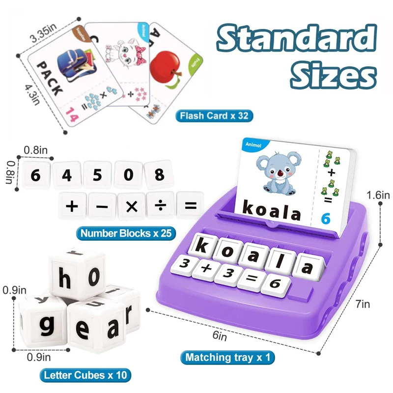 2 in 1 Educational Games Matching Letter Game Spelling Toys & Sets for Kids,Preschool Learning Toys for 3 Years Old