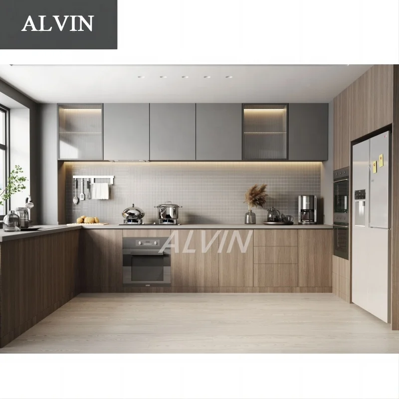 ALVIN OEM Современный стиль твердой древесины кухонные шкафы и мебель