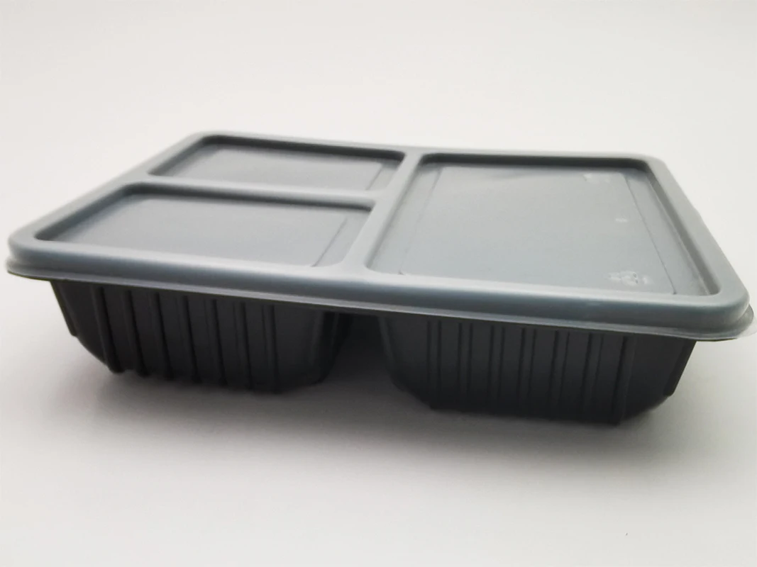 bento box 3 compartment leakproof  microwave lunch box takeaway packaging fast food container pp plastic with lid