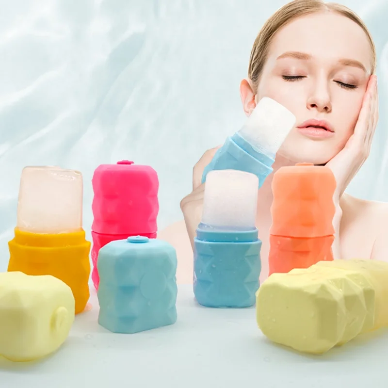 BPA free lift and tighten skin silicone ice massager facial Cooling Silicone Facial Ice Globes Face Cube