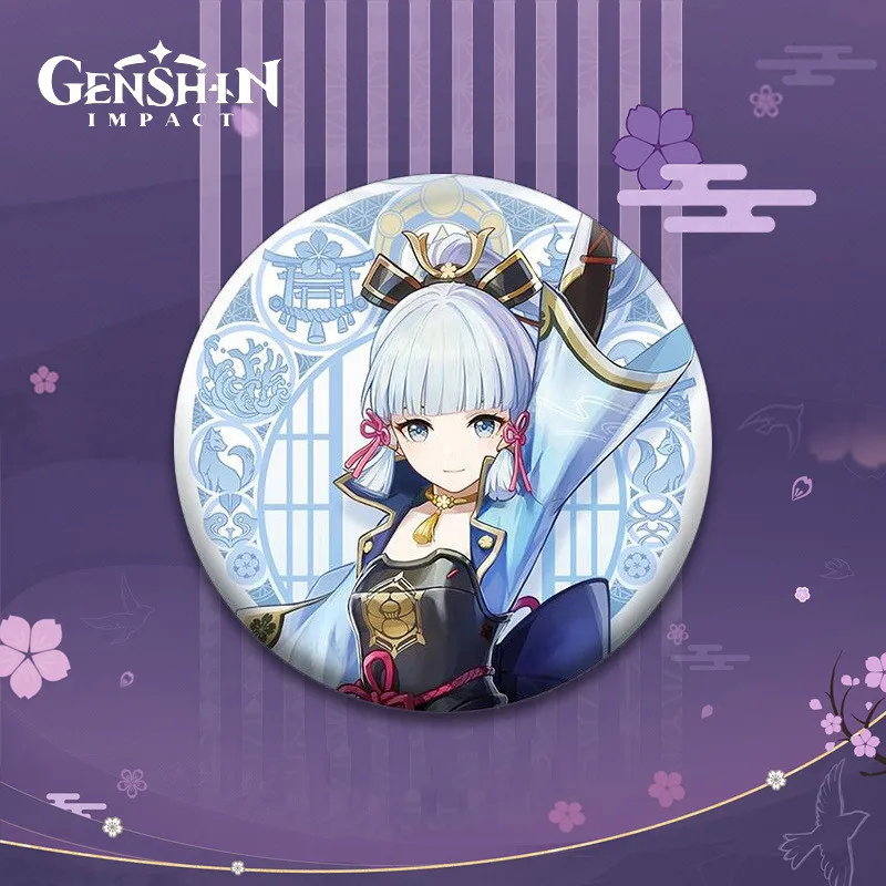 2022 In Stock Kawaii Cartoon Badge Anime 11 Colors Two-Dimensional Fine Flash Matte Tinplate Badge for Gifts