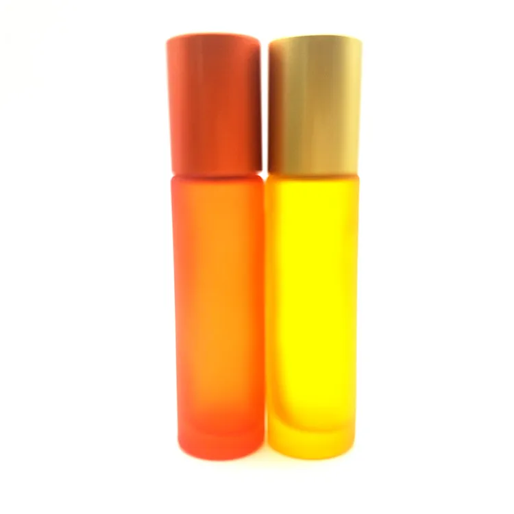 5ml 10ml 30ml Clear Amber Red Purple Empty Container Glass 10 ml Perfume Roller on Bottles Bamboo with Ball for Essential Oil