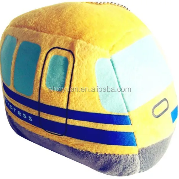 Plush Bus Stuffed Toy Yellow Car Promotional Toy Car Keychain
