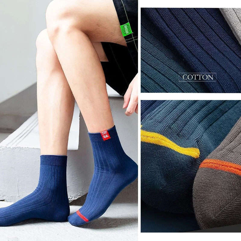 YS-CX49 mens custom business socks calcetines divertidos Sewing cloth label designer socks gg