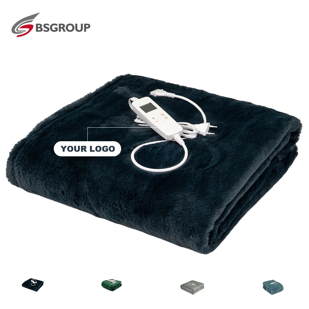 CE approval 10 heating settings 10 time settings 220V electric heated blanket