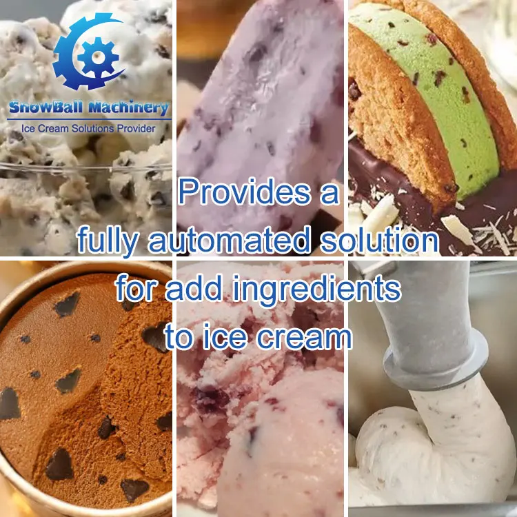 automatic ice cream production line machine fruit nuts ingredient feeder for popsicle ice cream
