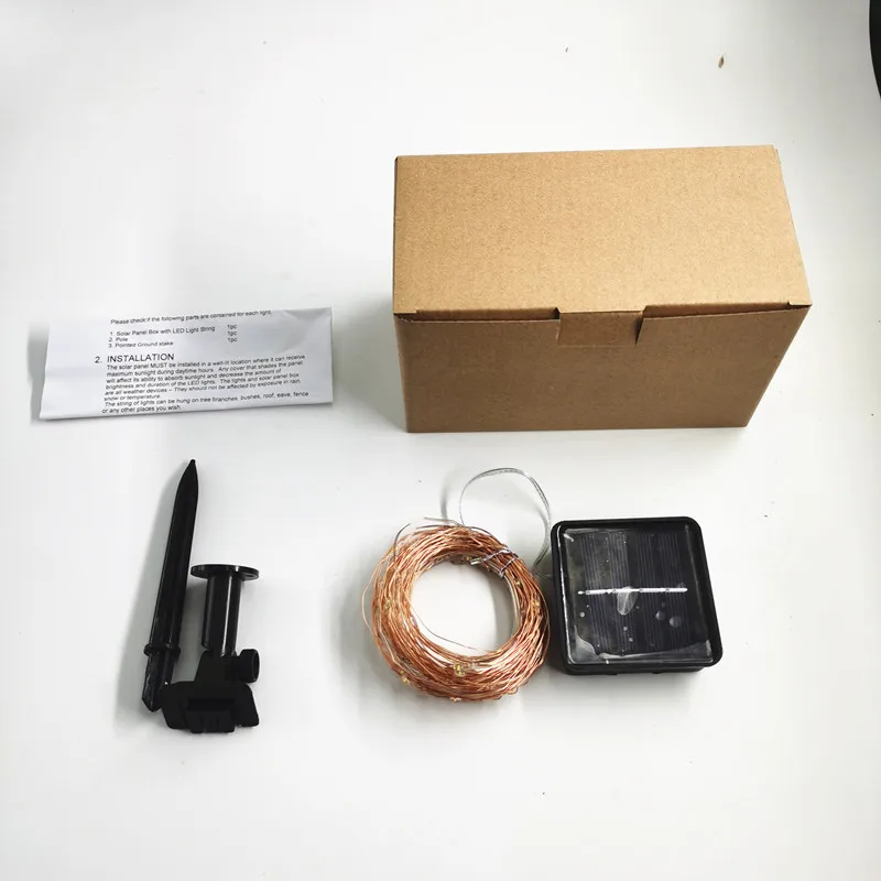 Hot Sale Solar Copper Wire Light String Outdoor Waterproof Project Light String Christmas Yard Lawn Decorative Lights