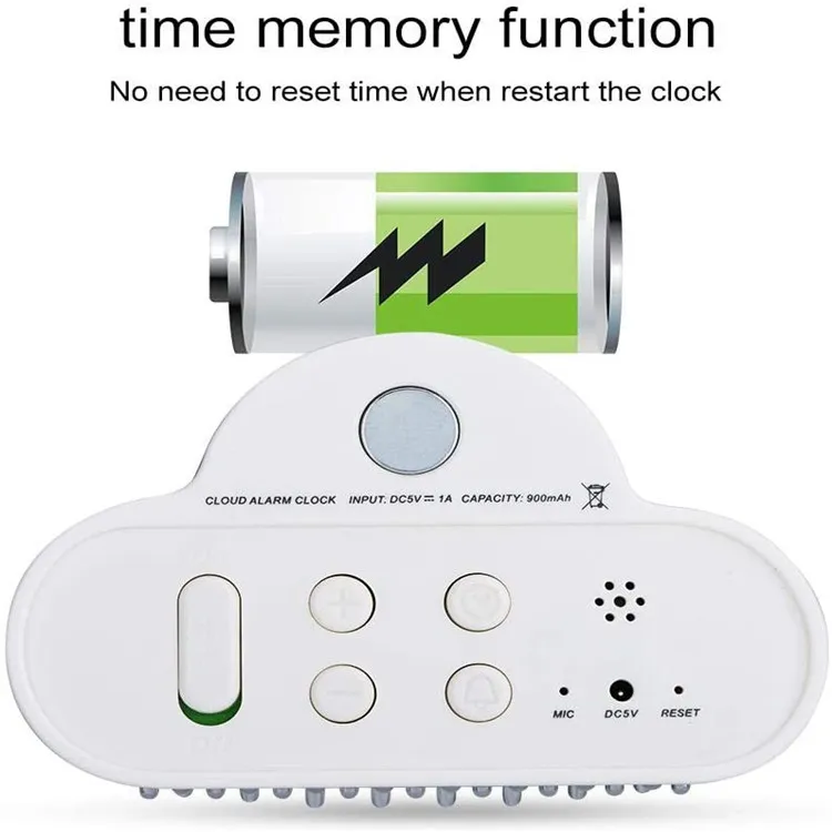 Cute Creative LCD Digital Desktop  Alarm Clock With Voice Control for  Kids Gift
