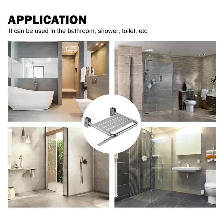 Bathroom Accessories Wall Mount Shower Stool Elderly Disabled Folding Shower Seat Shower Chair